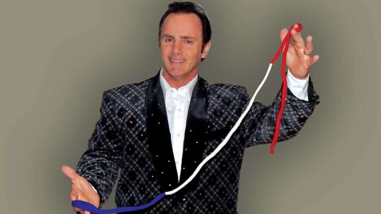 Duane Laflin performs the patriotic ropes